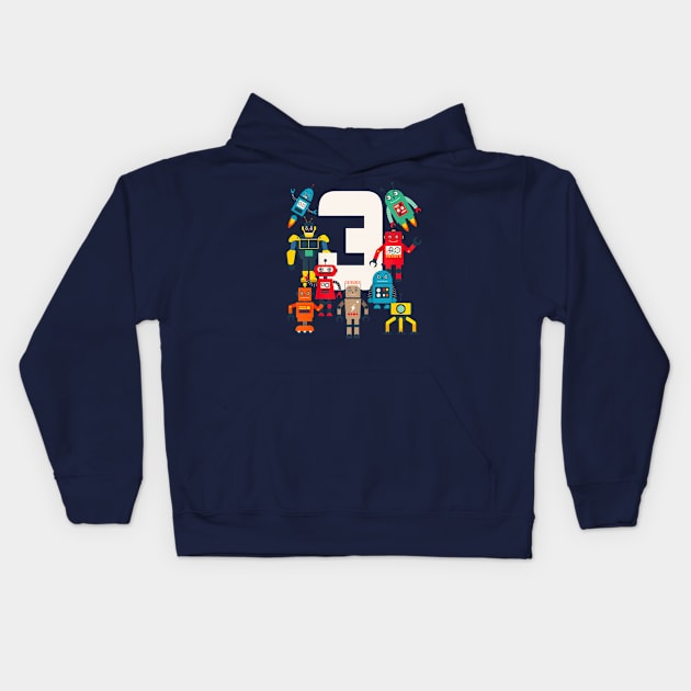 This robot kid is now 3 Kids Hoodie by Dreamsbabe